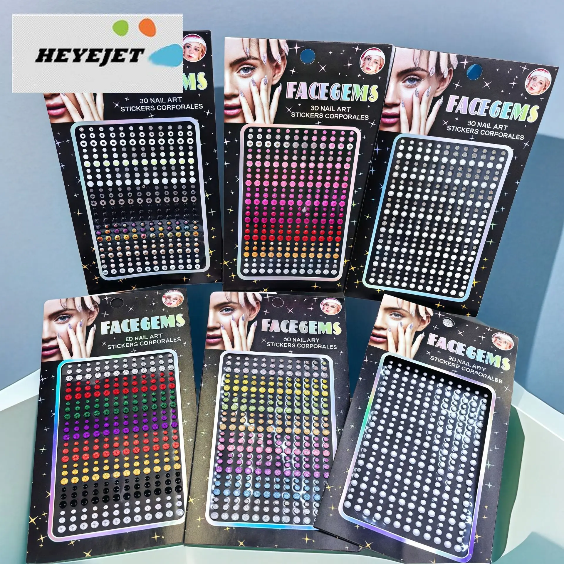 Face Rhinestone Stickers Self Adhesive Colored Eye Gems for Stage Makeup Kids Party Pearl Crystal Decor Wholesale