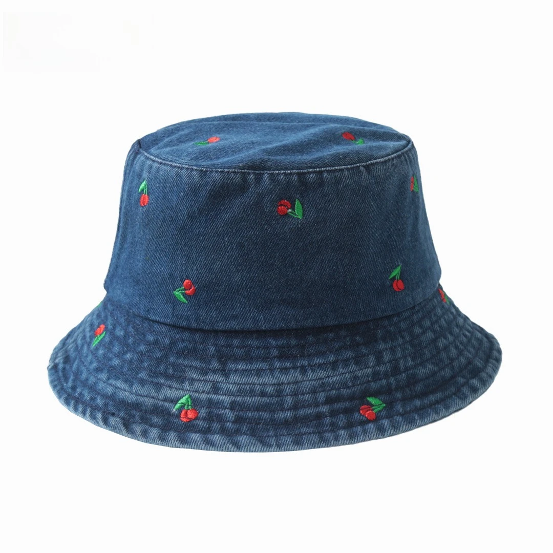 Beliebte kleine Gänseblümchen bestickte Baumwolle Sommer Jeans Eimer Hut Kappe für Frauen Frühling Fischer Hut Outdoor-Reise Sonnenschutz Geschenk – Detail 14