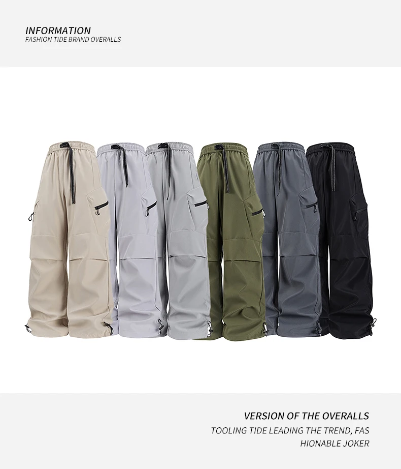 Frühling Herbst Casual Hose Mode Lose Bequeme Atmungsaktive Mehrere Taschen Cargo Lange Hosen Fitness Laufen Casual Hosen – Detail 5