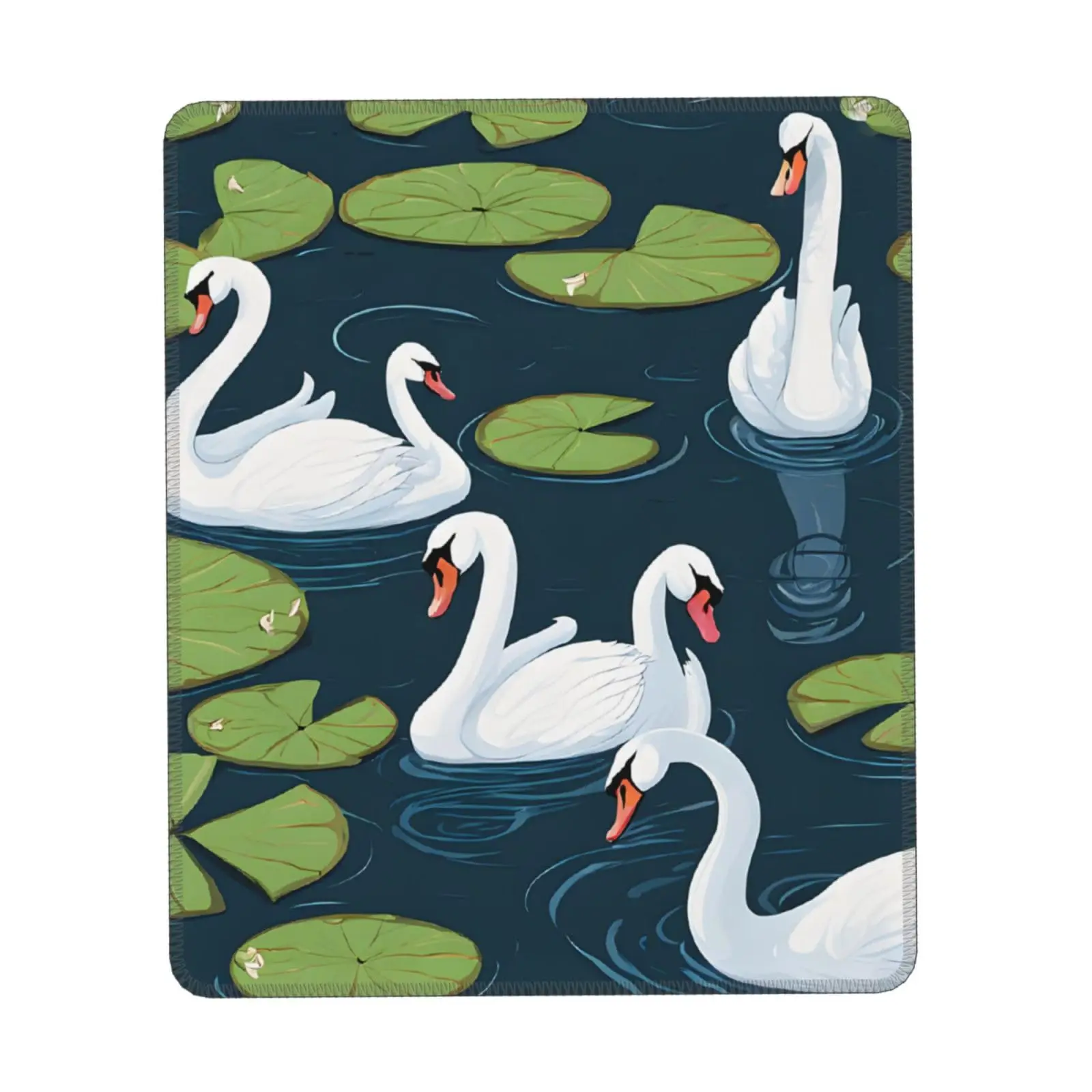 Lindos cisnes no lago impressão quadrado mouse pads bloqueio borda gaming mouse tapete teclado tapetes de mesa 25x30cm