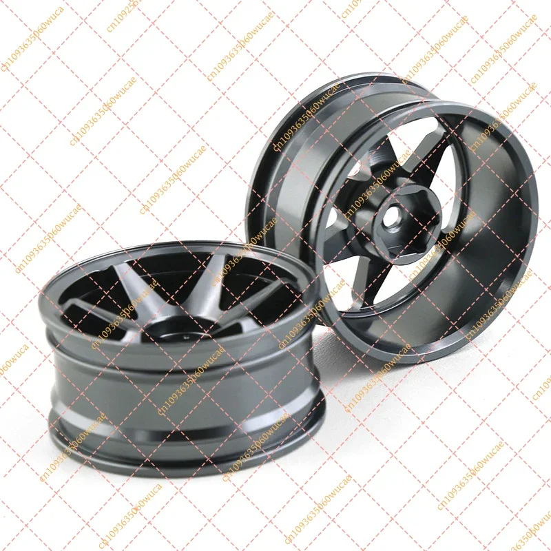 1/10 RC Drift Car Upgrade Parts, 52mm 6-Spoke Aluminum Alloy Wheel Rims XY01 for Tamiya HPI Kyosho Sakura D5 RedCat HSP
