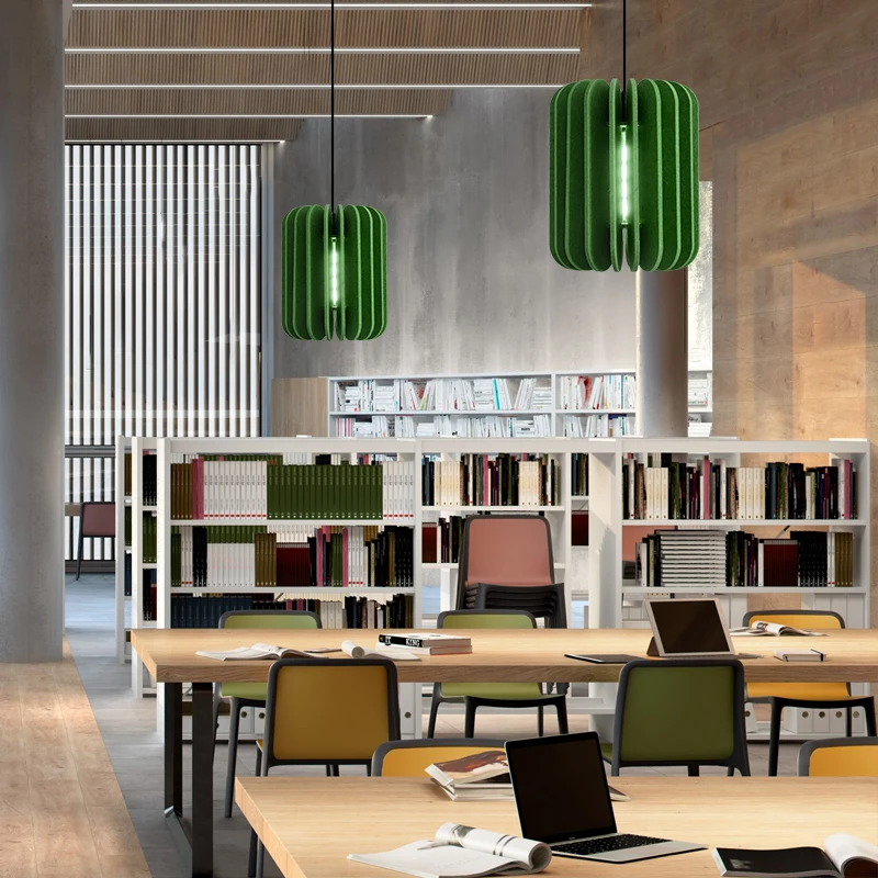 Felt sound-absorbing pendant light office hotel restaurant noise reducing lighting fixtures bedroom clothing store round lamp