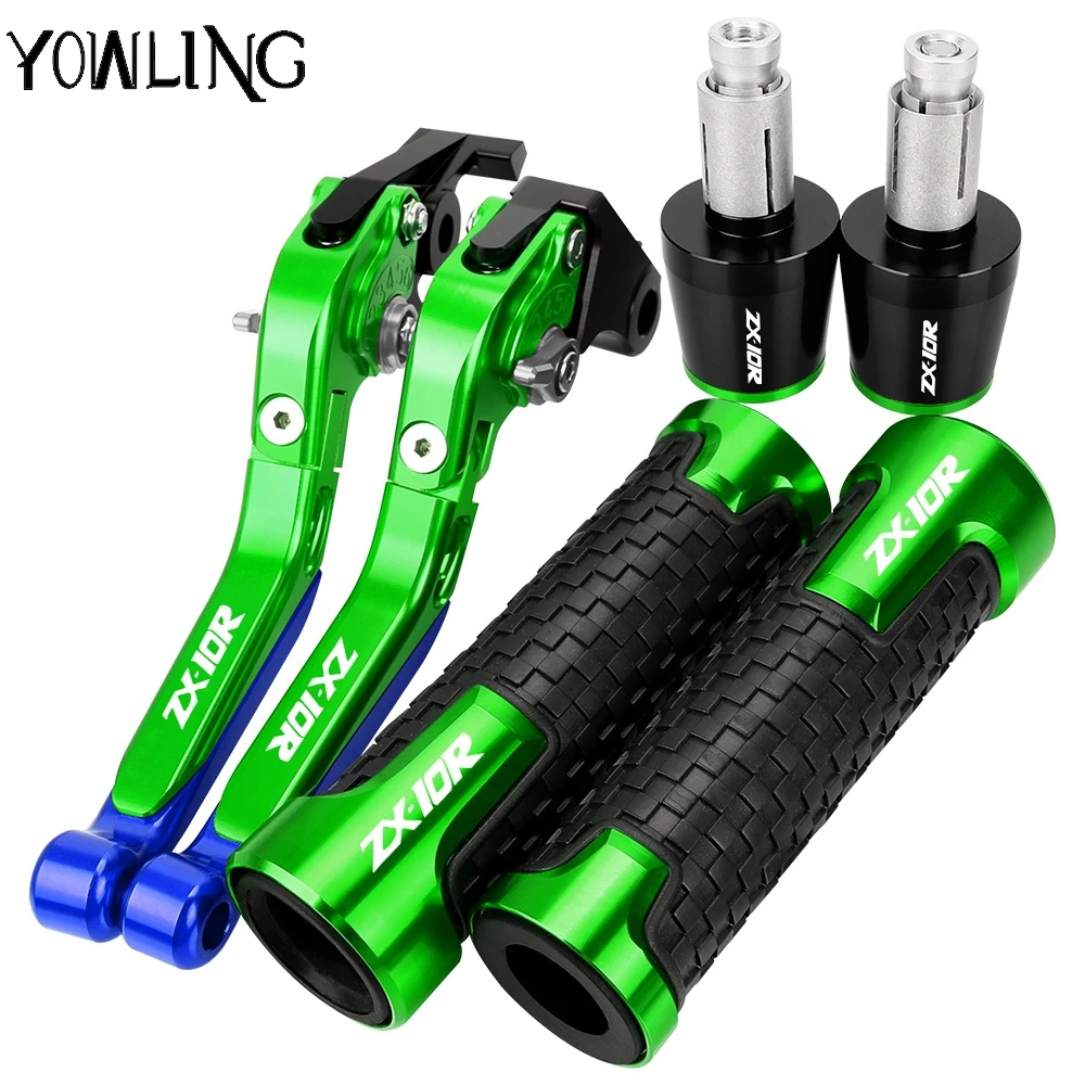 

Motorcycle Brake Clutch Levers Adjustable Extendable lever Handlebar grips ends For KAWASAKI ZX10R ZX-10R ZX 10R 2004-2005