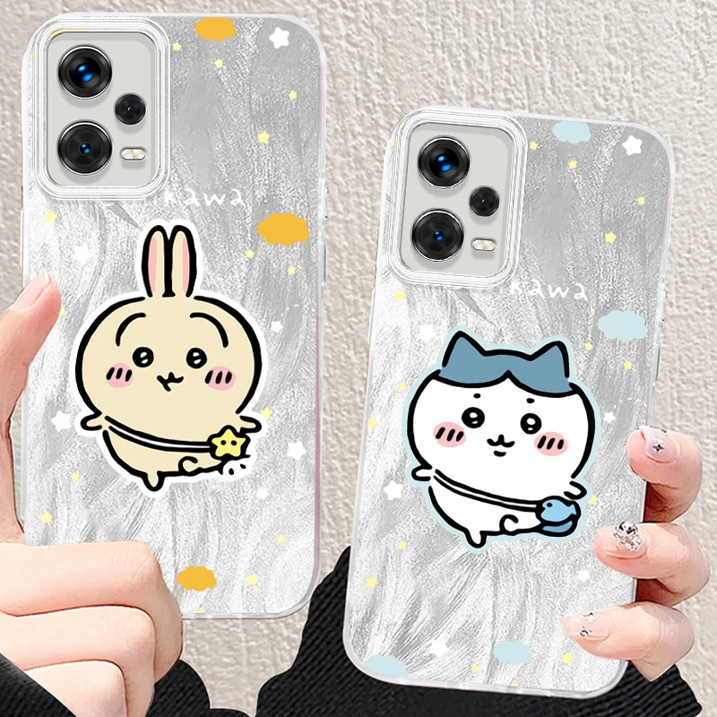 

C-Chiikawas U-Usagis Cute For Xiaomi Redmi Note 13 12 11 11S 10 10S 9 9S 8 Pro Plus Max 5G Feather Yarn TPU Phone Case