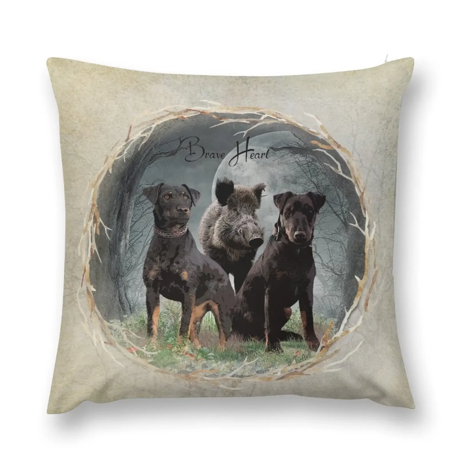 Jagdterriers, Brave heart Throw Pillow christmas pillow case Pillow Covers Decorative Pillowcases Bed Cushions