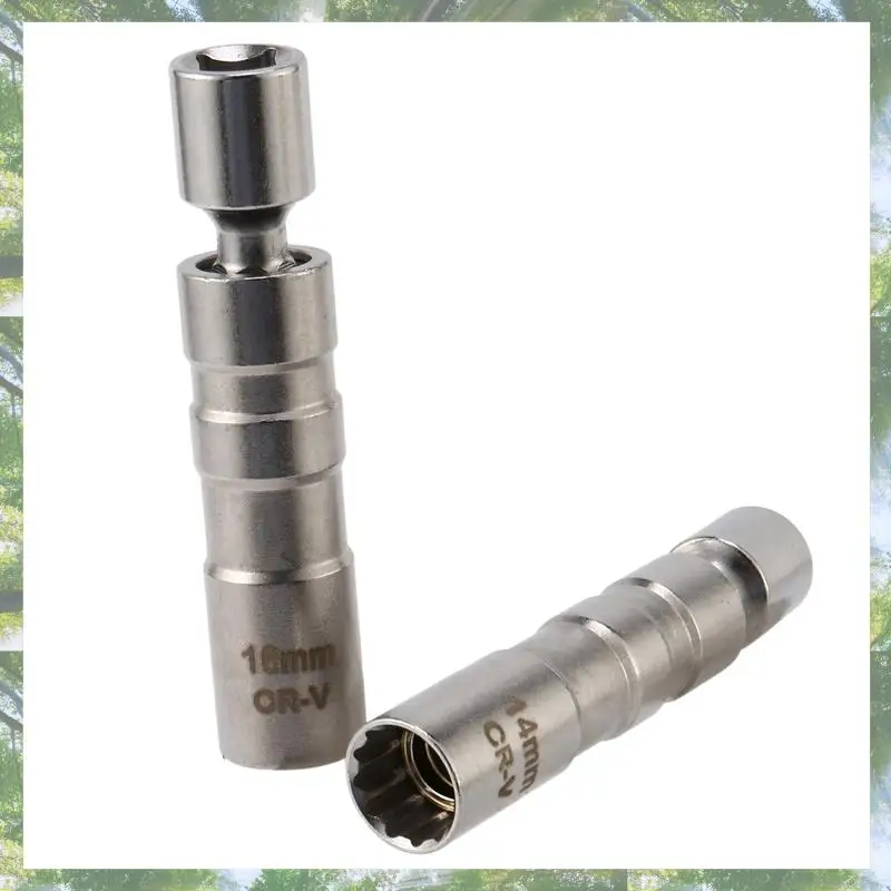 

Премиум-3 шт., 14 мм и 16 мм, тонкостенная магнитная поворотная розетка для свечей зажигания — привод 3/8 дюйма, 12-точечный инструмент для удаления розетки зажигания