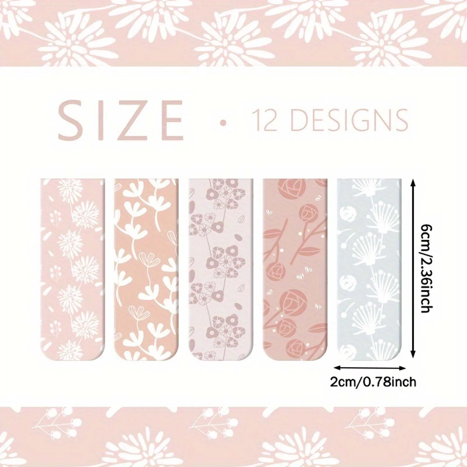 12 szt. Kwiatowe zakładki magnetyczne do planowania kwiatów Magnetyczna zakładka Różne magnesy do książek Klip do znakowania stron