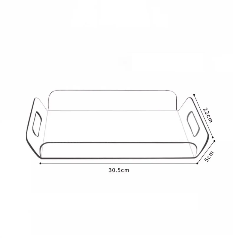 Acrylic Serving Tray with Handles for Cosmetics Perfume,Spill-Proof Organizer,Space-Saver,Food & Drink Server Home Storage Décor