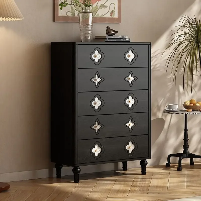 French shell chest of drawers solid wood chest bedroom wall storage cabinet locker drawer cabinet bedside cabinet