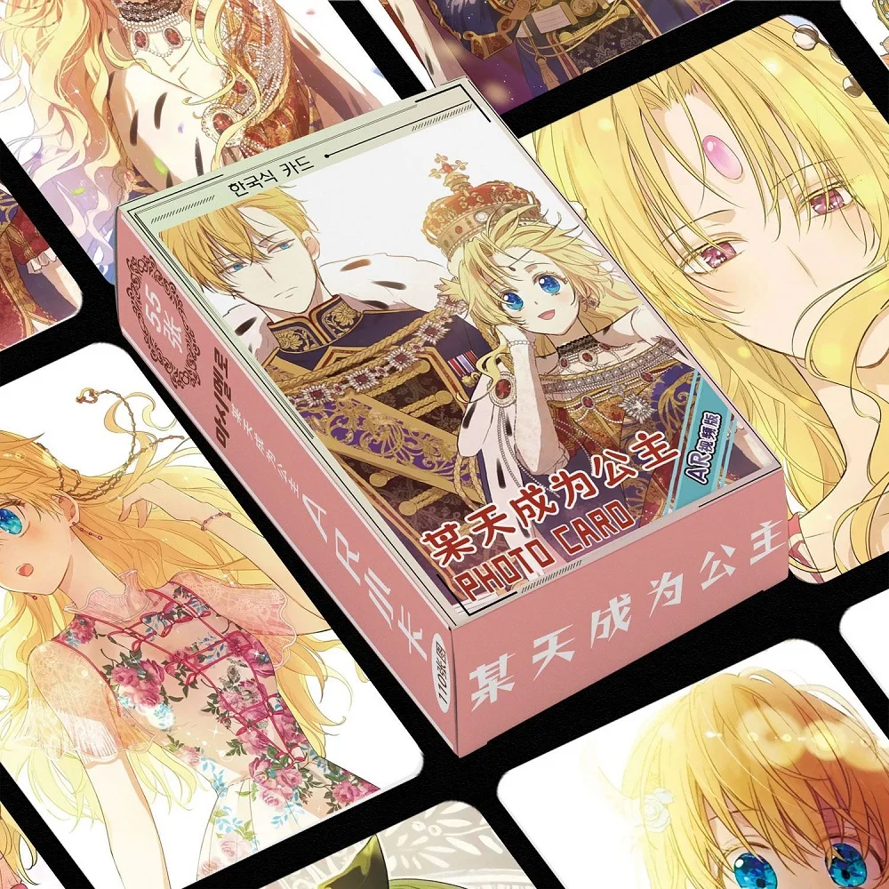 55 Pcs/Set  Korean Manhwa Be A Princess Someday AR Laser Card Sia and Claude Characters 3 Inches Photocard LOMO Card Cosplay