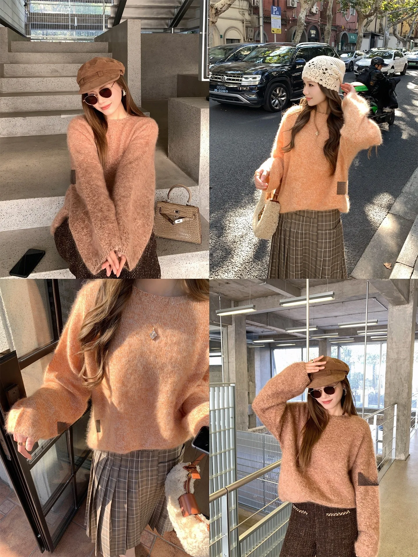 

Плотный вязаный свитер из шерсти с круглым вырезом, окрашенный на заказ, с бархатистой текстурой, женский, свободного кроя, с длинными рукавами