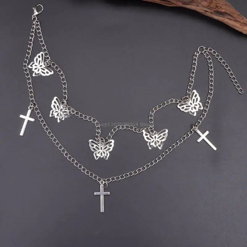 トレンディブートチェーンハラジュクバタフライチャームペンダントパンクチェーンベルトシューズブーツ