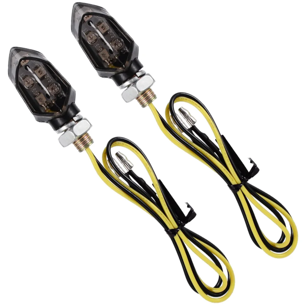 2 Pcs For Motorcycles Requiring 8 mm Mounting Thread Motorcycle 5 LED Turn Signal Light 12 V DC Amber Light ABS Plastic