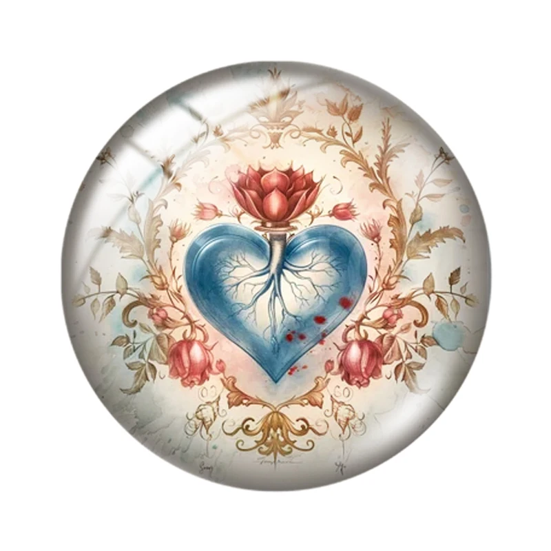 Mercy Sacred Heart  10pcs 12mm/16mm/18mm/25mm Round Photo Glass Cabochon Demo Flat Back Making findings