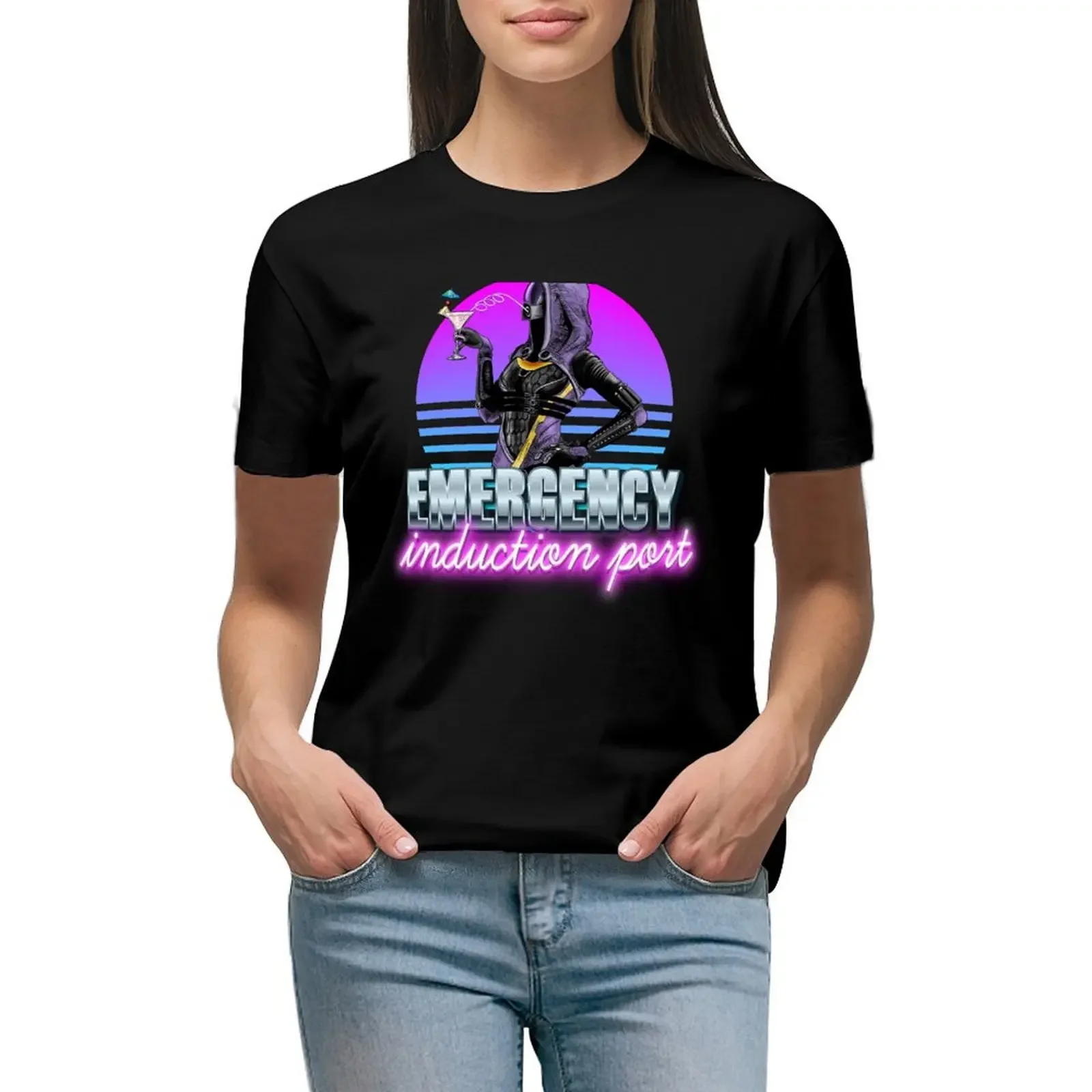 

Emergency Induction Port T-Shirt summer top Female clothing graphics summer blouses woman 2024