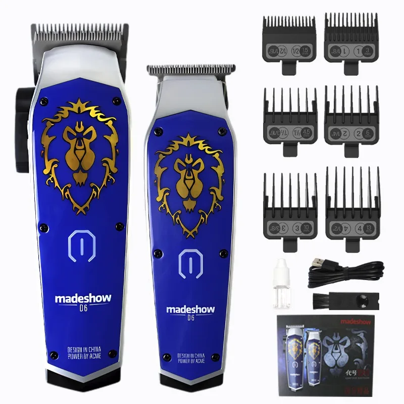 D6 m10 m11 madeshow d0 d7 salão de beleza profissional masculino barbeiro sem fio máquina de cortar cabelo aparador dlc lâmina banhada titânio 7200rpm