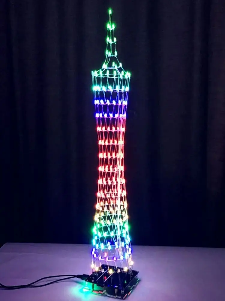 Nowy Zestaw Elektroniczny Guangzhou Tower Sterowany Dźwiękiem DIY Kolorowe Światło LED Muzyczne z Pilotem Podczerwieni Zestaw do Lutowania DIY — zdjęcie produktu 6
