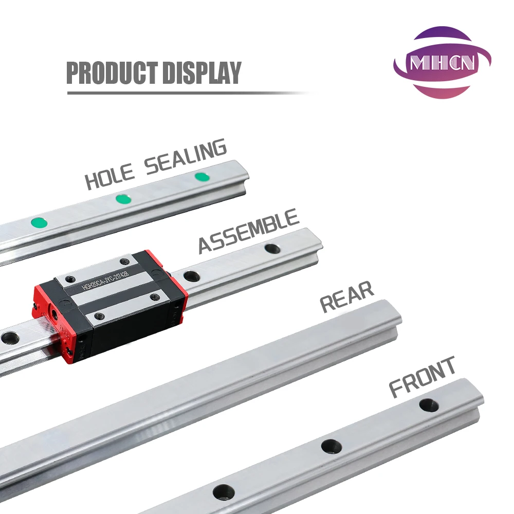 MHCN 1PC HGR Guide Rail 200-1000mm HGR15 HGR20 HGR25 HGR30 Precision P-grade CNC Guides Linear Guide  For CNC Router Engraving