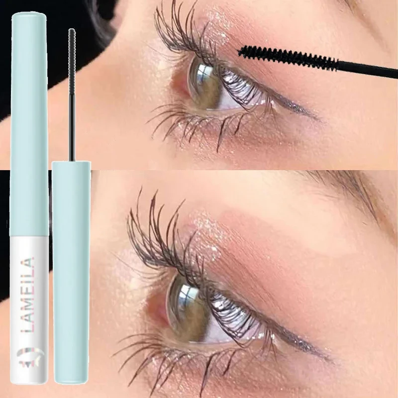 3D Ultra-fine Small Brush Head Lash Eyelash Extension Eye Lashes Long-wearing Black Mascara Mascara Lengthening Black Makeup