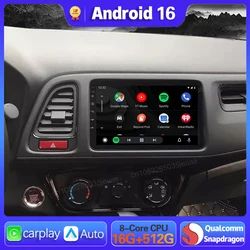 Android 16 Carplay Auto For Honda Hr-V Hrv Xrv Vezel 2013 - 2021 Car Radio GPS BT Player Navigation 2Din Multimedia Stereo Video