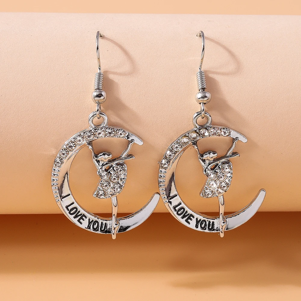 

Delicate Rhinestones Ballet Girls Drop Earrings for Women Y2K Dangle Earrings Handmade Jewelry Gifts