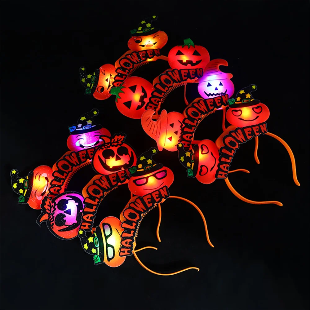 Halloween Theme Headwear Ghost Face Pumpkin Hair Bands Lovely Girl Creative Headbands Happy Kids Birthday Party Decors Wholesale