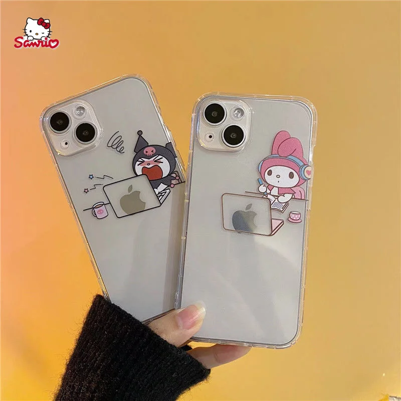 Kawaii My Melody Kuromi Cartoon Soft Phone Cases for Iphone 13 12 11 Pro Max Iphone 13Promax Xs Xr Full Body Cute Cover Shells