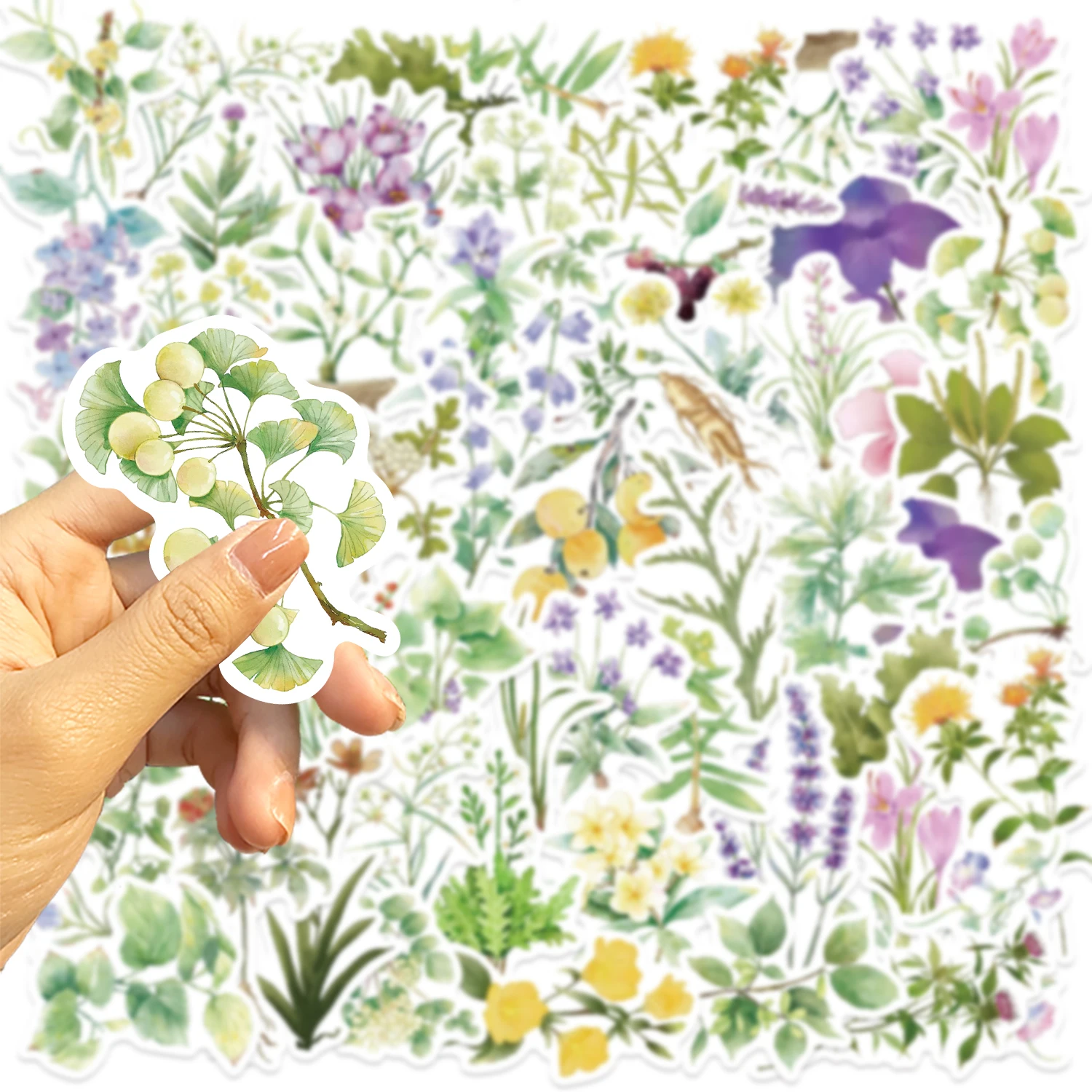 50PCS Creative โรงงานยาจีนสติกเกอร์เคสโทรศัพท์โน้ตบุ๊ค DIY สีน้ําภาพวาดสไตล์สติ๊กเกอร์สติ๊กเกอร์