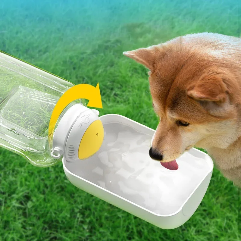 Portable Water Bottle For Dogs Pet Drinking Bottle For Travel Large Capacity Dog Water Dispenser 2 In 1 Puppy Drinking Bowl Leak