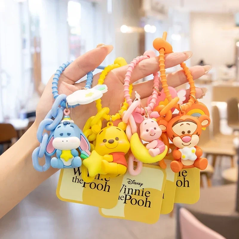 

Kawaii Disney Keychain Cartoon Anime Figure Winnie The Pooh Key Chains Car Pendant Accessories Kids Children's Gifts