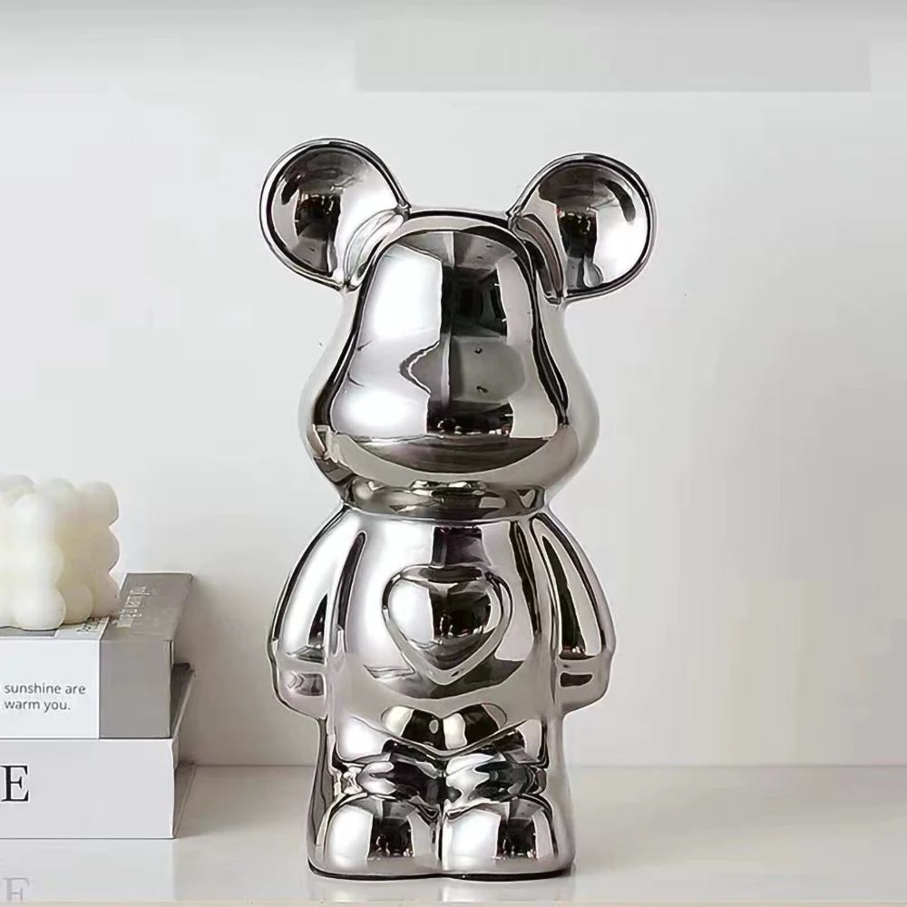 18/28 cm Ästhetische Bärenfigur aus Keramik, Teddybär-Deko, Actionfigur, Skulptur, Ornament für Raumdekoration, Heimdekoration, Kunsthandwerk – Detail 8