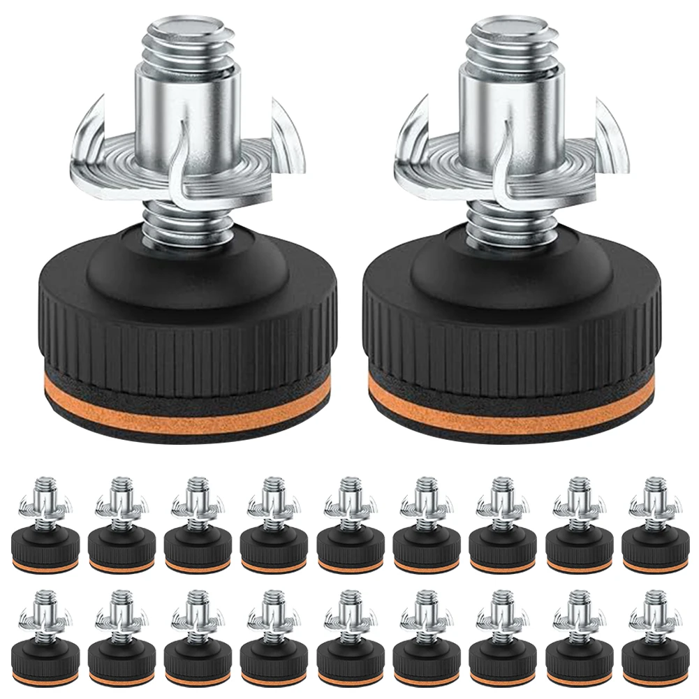 Niveladores de muebles ajustables con protectores de suelo, pies de nivelación de muebles para mesas, armarios, sillas, patas de taburete, 3/8 pulgadas, 20 piezas