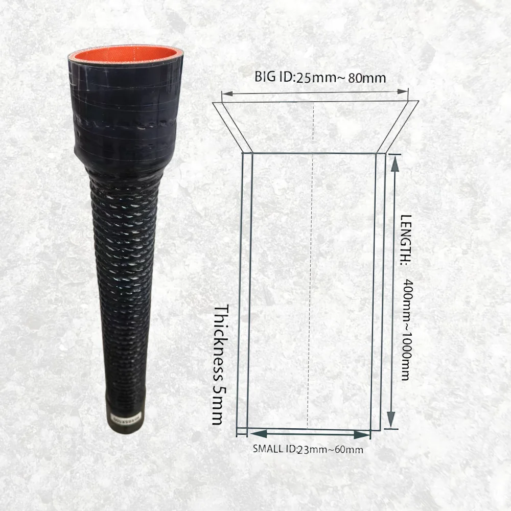 Automobile Woven fabric Large caliber Variable diameter Steel wire silicone hose Modified intake pipe for turbo engine black