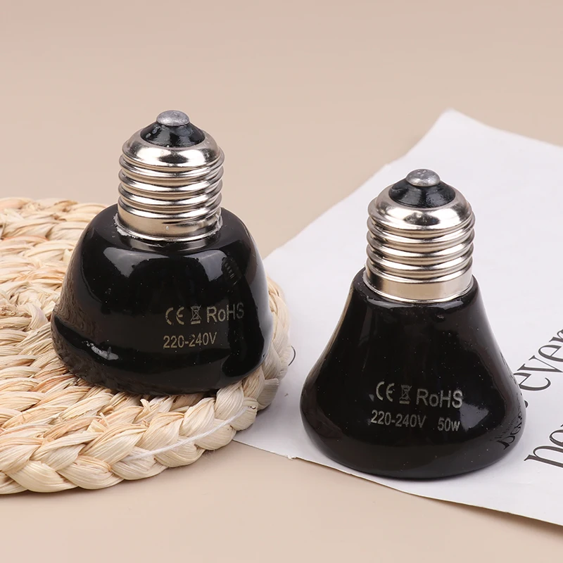 1 قطعة صندوق الحيوانات الأليفة الزواحف لا ضوء الأشعة تحت الحمراء البعيدة السيراميك مصباح التدفئة E27 صغيرة صغيرة مصباح الحرارة 25 واط 50 واط 75 واط مصباح تدفئة الحيوانات الأليفة الصغيرة #4