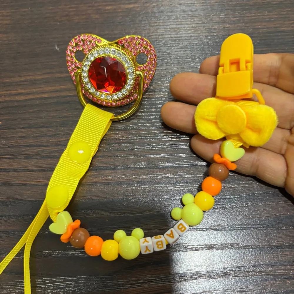 Delicate Infant Gift Collection Safe Silicone Pacifier Cartoon Anti‑Drop Pacifier Clip Versatile Baby Feeding Gift for Newborn