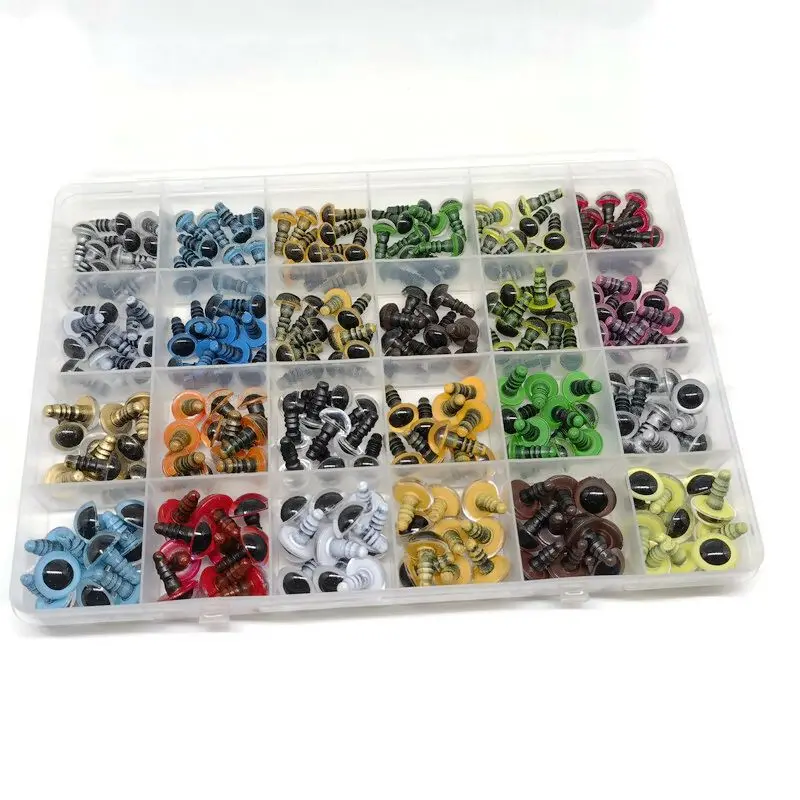 

Plastic Animal Safety Eyes 8mm/9mm/10mm/12mm Mix Color For Toys Crochet Teddy Bear Stuffed Dolls Amigurumi Accessories 240pcs