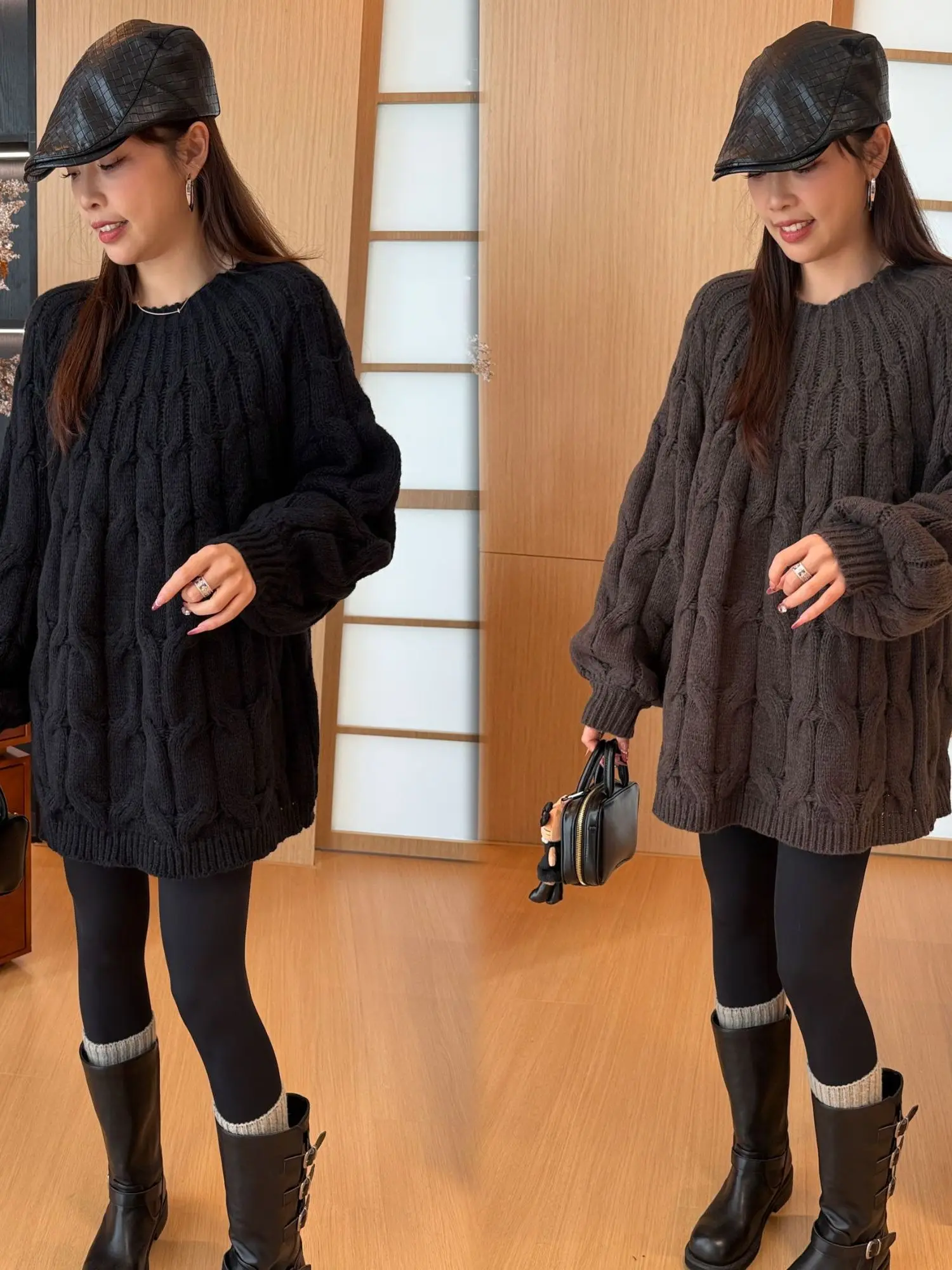 

Tuanzi's Treasure Winter New Sle High-End Knitted Long Sve Pure Color Slimming Mid-Length Sweater Casual Loose Fit Women...
