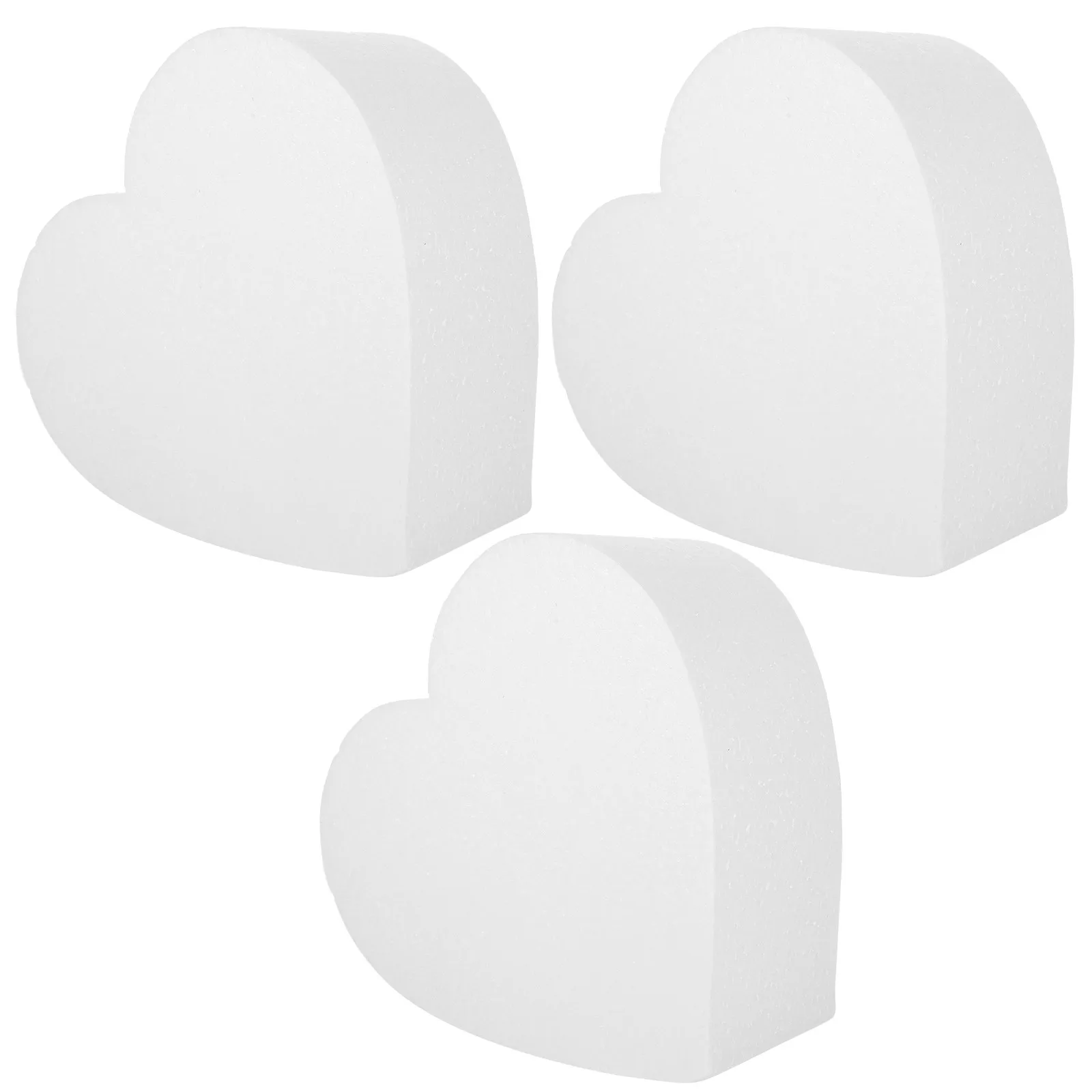 3Pcs Foam Cake Dummies Heart White Cake Display Props Decorating Practice Tool Bakery Supplies Baking Practicing Tool