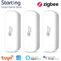 Tuya WIFI / ZigBee Smart Temperature And Humidity Sensor Battery Powered ZigBee Smart Home Security Work With Alexa Google Home