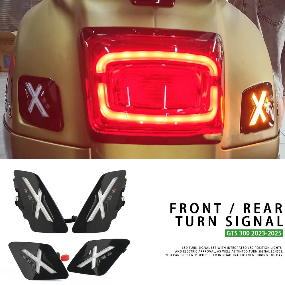 

NEW For Vespa GTS 300 gts300 2023 2024 Motorcycle LED Front Rear Turn Signal Indicator Daytime Running Light Kit GTS300 2025