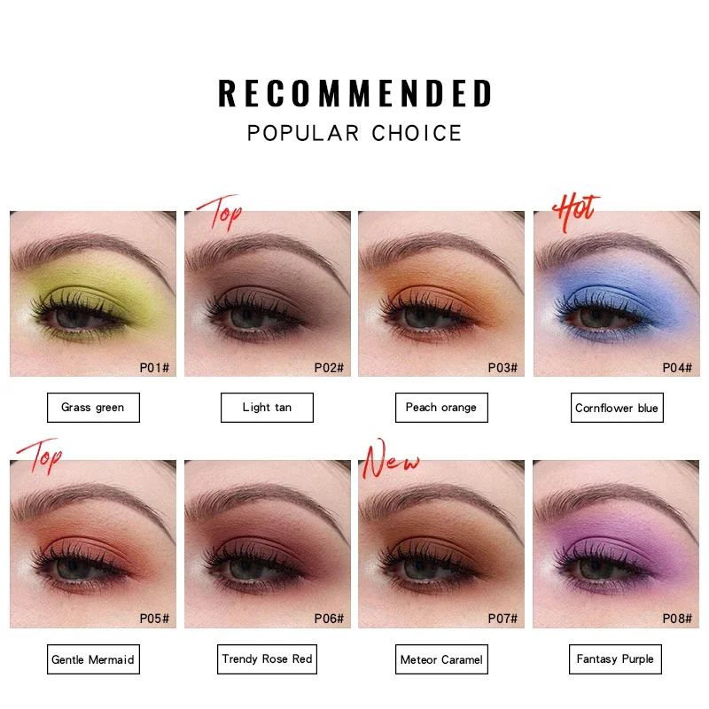 Bâtons de fard à paupières liquide monochrome mat, 1 pièce, palettes de fard à paupières, imperméable, longue durée, paillettes, maquillage pour les yeux, séchage rapide, coloré, nouveau