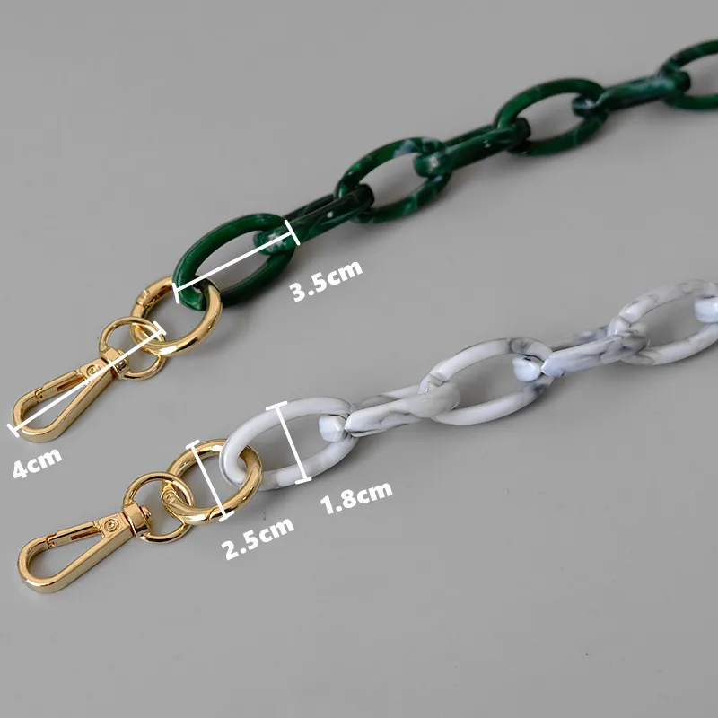 Nowa moda damska torebka akcesoria łańcuszki odpinany zamiennik biały czarny pasek do torby damski pasek na ramię z żywicy etui na telefon łańcuszek