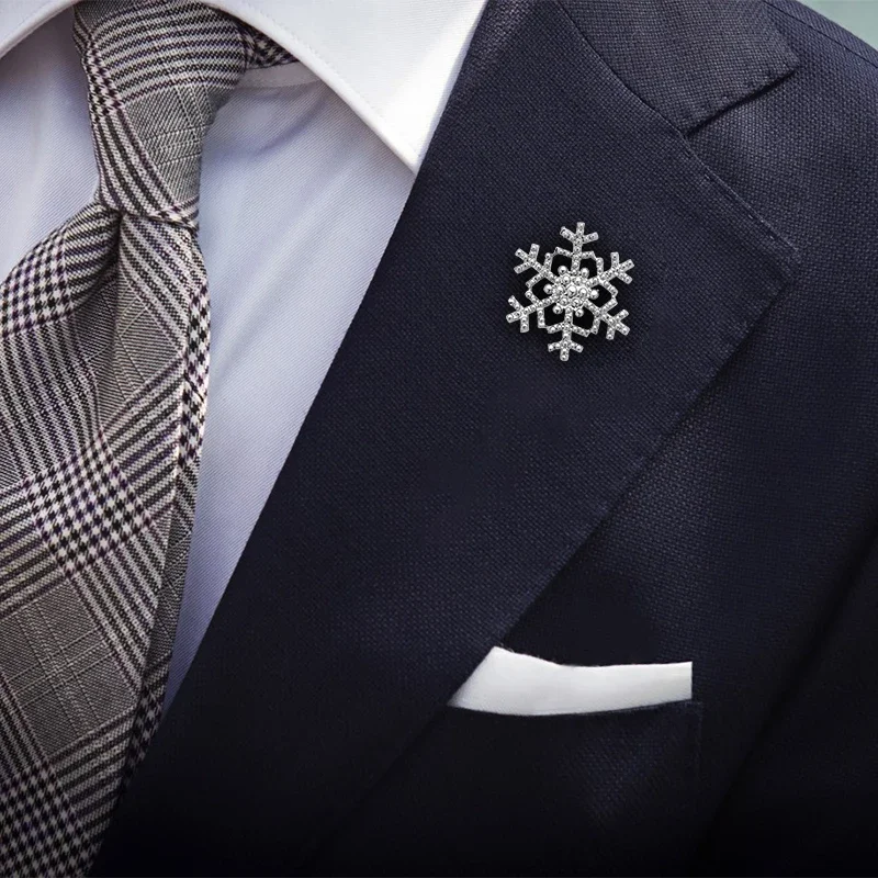 KFLK Fashion Brooch Pins Exquisite Brand Snow Brooches for Women Men Costumes Badge Brooch Stereoscopic Jewelry Wholesale