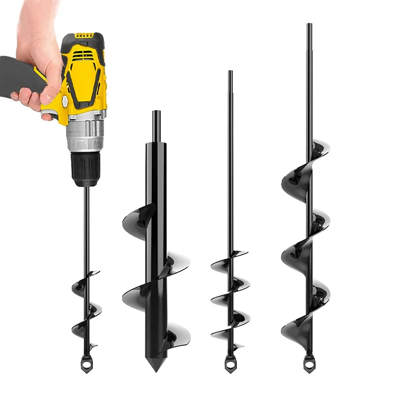 9 Sizes Planter Garden Auger Spiral Drill Bit Planting Hole Digger Drill Bit Yard Gardening Planting Hole Digger Tool