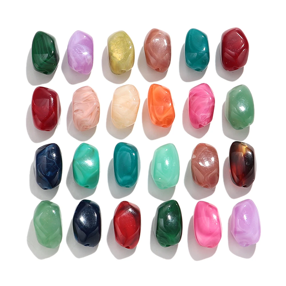 20 stks Dual Color Acryl 12x20mm Onregelmatige Steen Vorm Losse Spacer Kralen voor DIY Sieraden Armband Ketting ambachten Accessoires - afbeelding 2