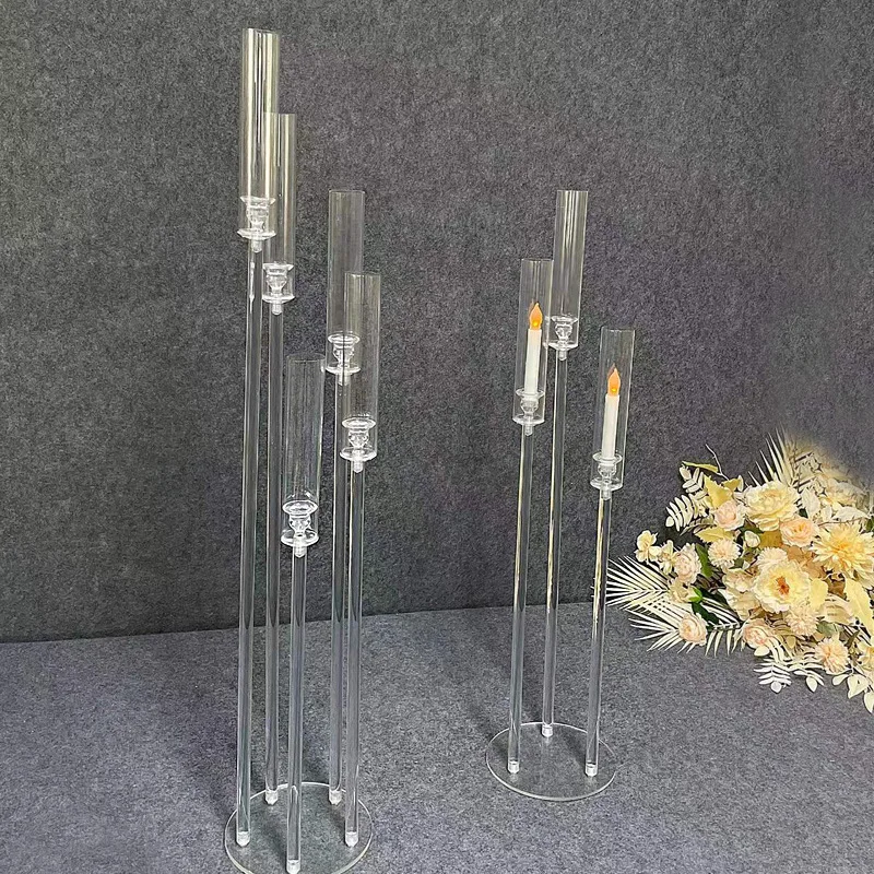 

Clear Acrylic Candlesticks for Wedding Decoration, Centerpiece Candelabra, Candlesticks for Event Party, 10PCs