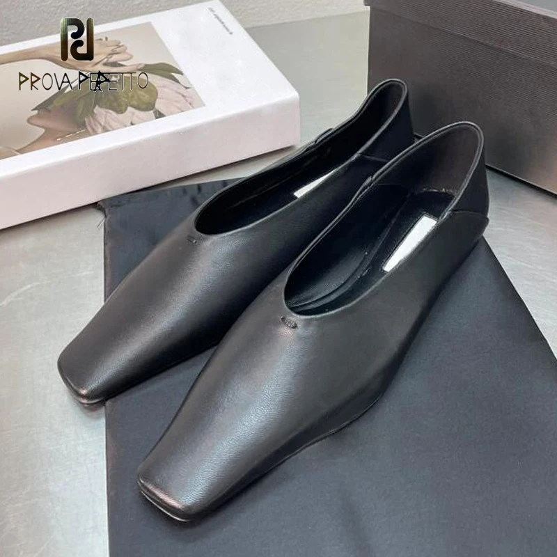 

Shallow Mouth Yellow Real Leather Women Slip on Flat Shoes Comfortable 2023 New Arrival Autumn Daily Office Lady All Match Mules