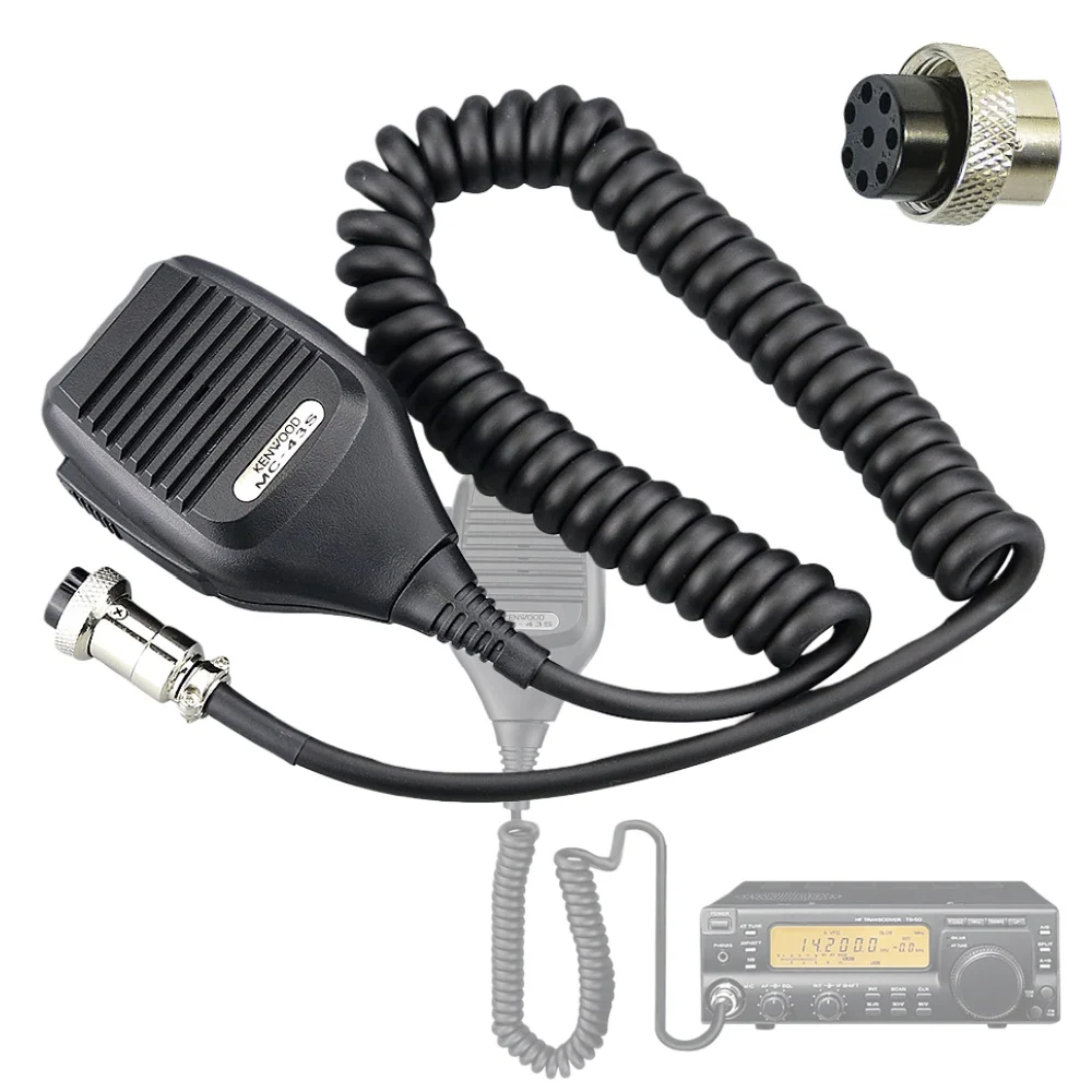 MC-43S Handheld Shoulder Round Microphone 8 Pin Speaker PTT Mic for Kenwood TS-480HX TM-231 TS-990S TS-2000X TS-590S TM421MC43S
