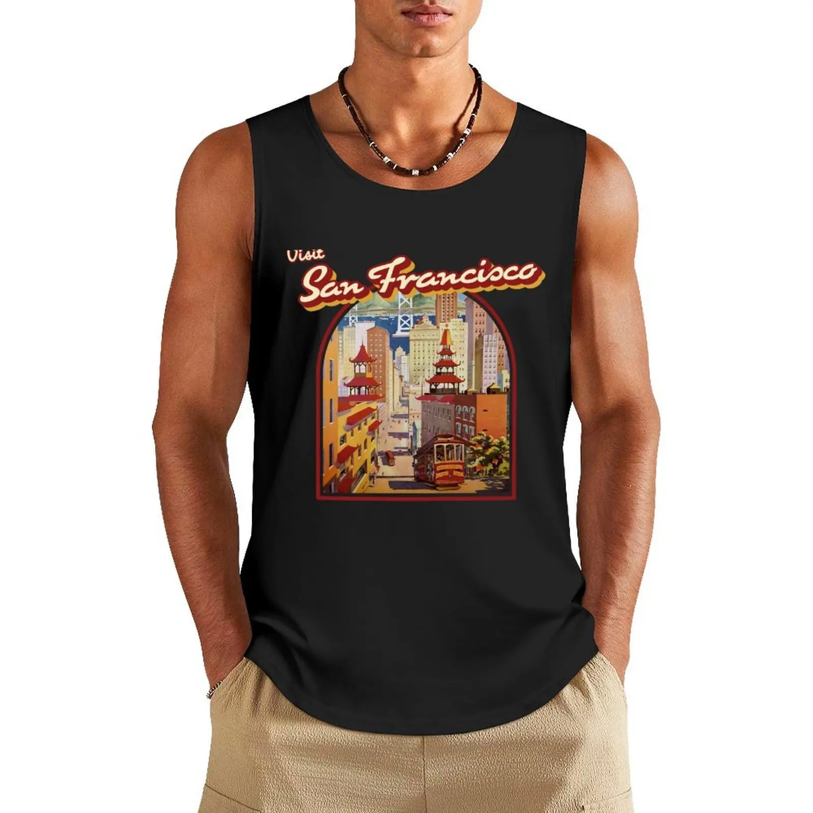 

San Francisco Tank Top Vest male Man sleeveless shirt Sportswear for men gym shirts