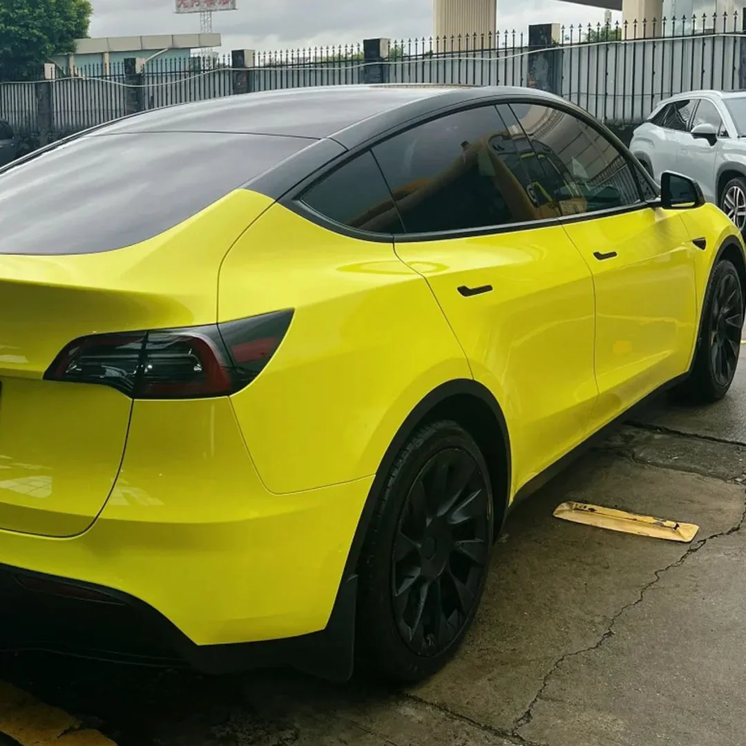 TRG High Quality Vehicle Color Change Film: Crystal Lemon Yellow (Bright PET Vinyl Film - Original Automotive Paint Series)